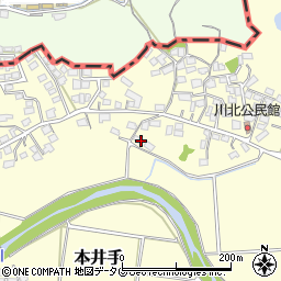 熊本県荒尾市本井手344周辺の地図