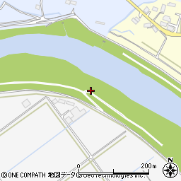 菊池川のチスジノリ発生地周辺の地図