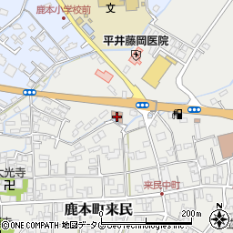 鹿本郵便局周辺の地図