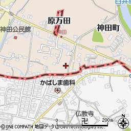 福岡県大牟田市神田町104周辺の地図