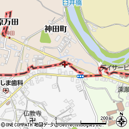 熊本県荒尾市原万田8周辺の地図