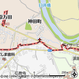 福岡県大牟田市神田町65周辺の地図