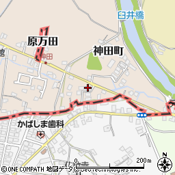 福岡県大牟田市神田町282周辺の地図