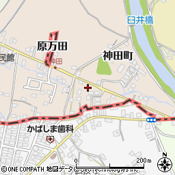 福岡県大牟田市神田町263周辺の地図