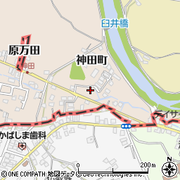 福岡県大牟田市神田町284周辺の地図