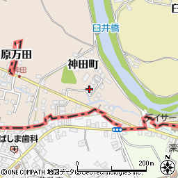 福岡県大牟田市神田町291-8周辺の地図