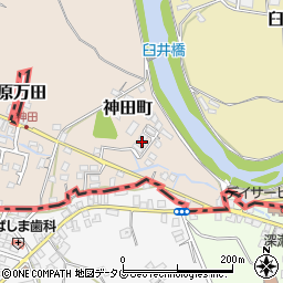 福岡県大牟田市神田町291-9周辺の地図