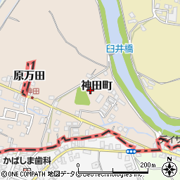 福岡県大牟田市神田町279-1周辺の地図