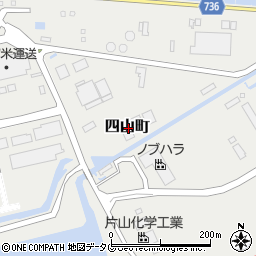 福岡県大牟田市四山町周辺の地図