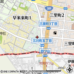 福岡県大牟田市三川町周辺の地図