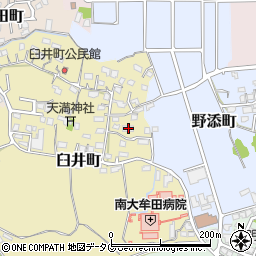福岡県大牟田市臼井町39周辺の地図