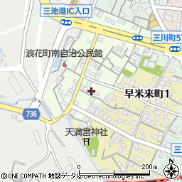 福岡県大牟田市浪花町150周辺の地図