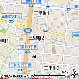 福岡県大牟田市三里町周辺の地図
