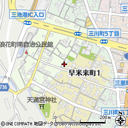福岡県大牟田市浪花町117-2周辺の地図