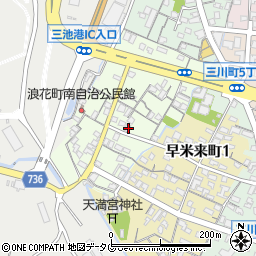 福岡県大牟田市浪花町128周辺の地図