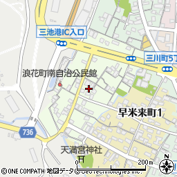 福岡県大牟田市浪花町125周辺の地図