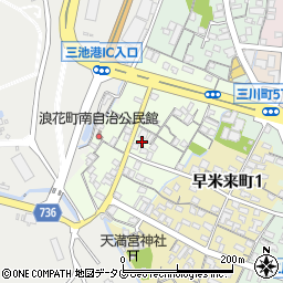福岡県大牟田市浪花町周辺の地図