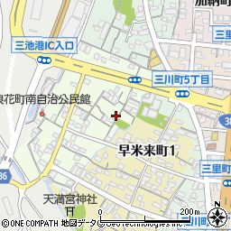 福岡県大牟田市浪花町112-2周辺の地図