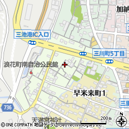 福岡県大牟田市浪花町39周辺の地図