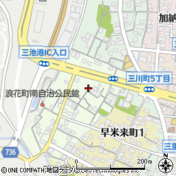 福岡県大牟田市浪花町27-2周辺の地図