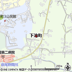 福岡県大牟田市下池町周辺の地図