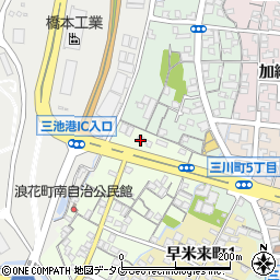 福岡県大牟田市浪花町11周辺の地図