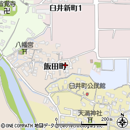 福岡県大牟田市飯田町26周辺の地図