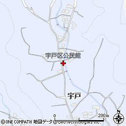 宇戸区公民館周辺の地図