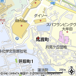 福岡県大牟田市馬渡町周辺の地図