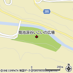 菊池渓谷いこいの広場周辺の地図