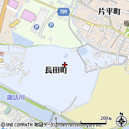 福岡県大牟田市長田町周辺の地図