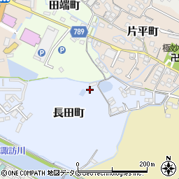 福岡県大牟田市長田町21周辺の地図