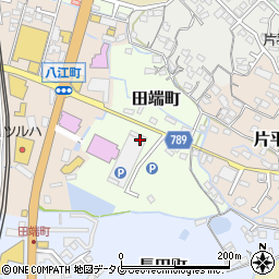福岡県大牟田市田端町周辺の地図