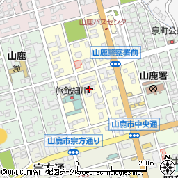 熊本県山鹿市中央通周辺の地図