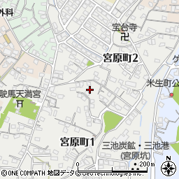福岡県大牟田市宮原町周辺の地図
