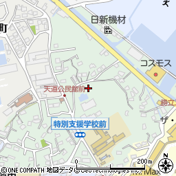 福岡県大牟田市天道町周辺の地図