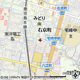 福岡県大牟田市右京町周辺の地図