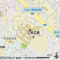 福岡県立三池工業高等学校周辺の地図