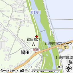 鍋田横穴周辺の地図