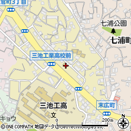 セブンイレブン大牟田三池工業高校前店周辺の地図