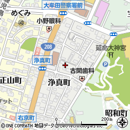 福岡県大牟田市浄真町周辺の地図