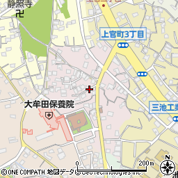 福岡県大牟田市花園町周辺の地図