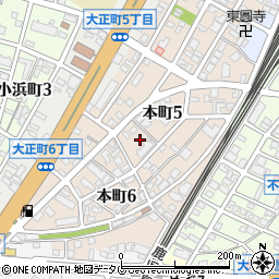 福岡県大牟田市本町周辺の地図