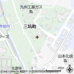 福岡県大牟田市三坑町周辺の地図