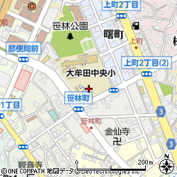 福岡県大牟田市笹林町周辺の地図