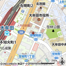 日本郵便大牟田支店周辺の地図