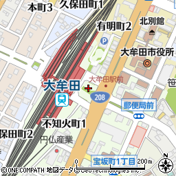 ＪＲ九州レンタカー＆パーキング大牟田駅東口自動車整理場駐車場周辺の地図