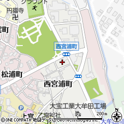 福岡県大牟田市西宮浦町周辺の地図