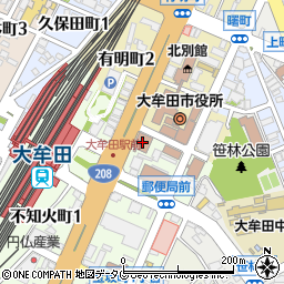 大牟田商工会議所周辺の地図