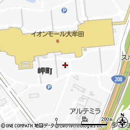 福岡県大牟田市岬町周辺の地図